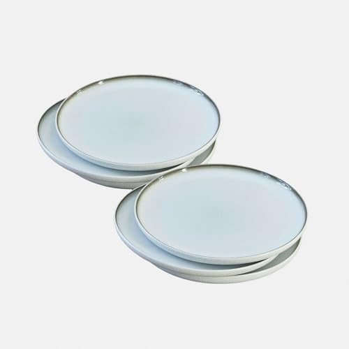 LOBERON Dessertteller 6er Set Eiruna - Egg-Shell-Struktur Außen - Ideal für Frühstück & Dessert - Spülmaschinenfest & Mikrowellengeeignet - Geschirr - Steinzeug, creme
