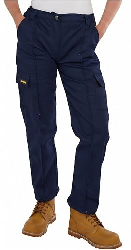 Sam Caan® Pantaloni da lavoro da donna cargo da combattimento pantaloni da lavoro multi tasche da lavoro pantaloni di sicurezza, Marina Militare, 42