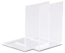 MAUL Buchstütze aus Acryl (2er Pack) 12x12x17cm | Bücherhalter, Organzier für Kinder, Bücher, Büro, Regal | Bücherstütze im stilvollen Acryl Design | möbelschonender Buchhalter | Glasklar
