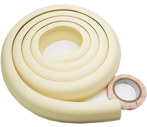AKORD 2 Metre Cream Edge Protector, Foam Corner & Edge Guard for Baby Proofing Furniture, Tables, and TV Cabinets – Child Safety Bumper Strip for Sharp Edges