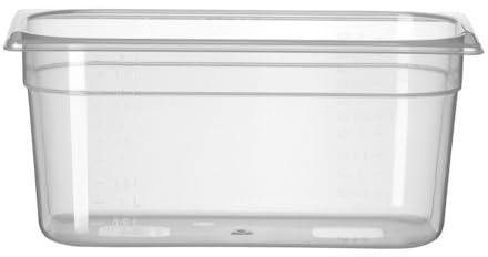 HENDI Gastronormbehälter, Temperaturbeständig von -40° bis 80°C, Skalierung, Geruchs- und geschmackneutral, 5,7L, Polypropylen, GN 1/3, 325x176x(H) 150mm, Transparent