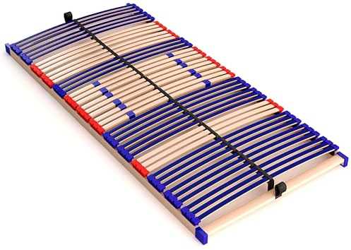 stabiler Lattenrost 100% BUCHE Lattenrahmen - nicht verstellbar, starr - SCHULTERFRÄSUNG, 7 Zonen, 42 Federleisten, Härte-Regulierung, Mittelgurt - FIX SLEEP BEST 42® unmontiert (130x200cm)