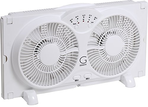 Avalon Doble Ventana ventilador con cuchillas de 9 pulgadas, alta velocidad Reversible flujo de aire ventilador, indicador LED luces ajustable termostato & Max Cool tecnología, ETL Certificado
