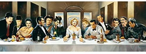 Schmidt Spiele 57291 - Renato Casaro, Dinner der Berühmten, 1000 Teile Panoramapuzzle