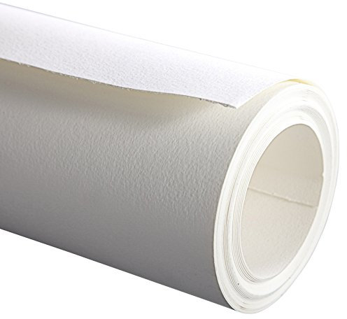 Clairefontaine 96701C Rolle Aquarellpapier (mit feinkörnung Etival, 100% Zellulose, 300 g, 1,3 m x 10 m, professionelle Qualität, ideal für Künstler), feinkörnig Cold pressed, weiß