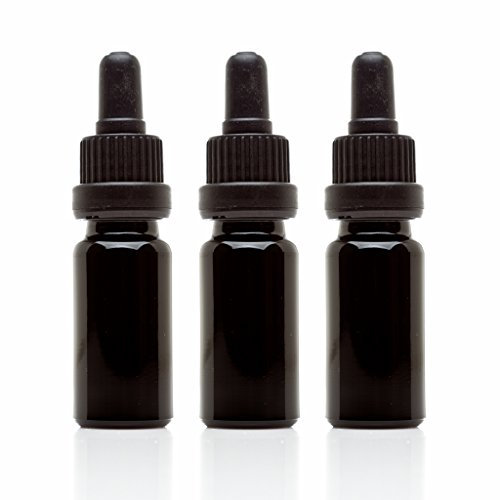 Infinity Jars 10 Ml (.34 fl oz) Black Ultraviolet Glass Bottle w/ Glass Eye Dropper by Infinity Jars