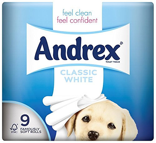 Andrex White Toilet Tissue (9 Rolls)