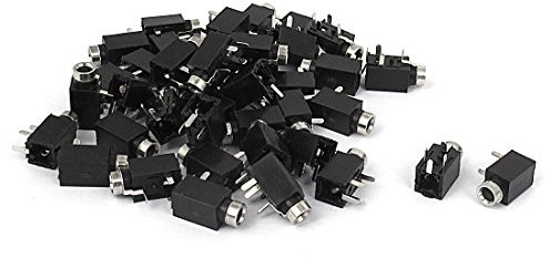 sourcing map 40 pcs 4 bornes à souder sur Noir 2.5 mm Femelle connecteur Jack Femelle stéréo