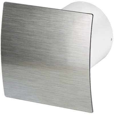 Bathroom extractor fan, diameter 100 mm, ball bearing, Silent Standard Escudo–Line System+, Brushed Silver, Ø 100 4.40 watts