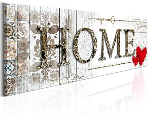 decomonkey Bilder Home 150x50 cm XXL 1 Teilig Leinwandbilder Bild auf Leinwand Vlies Wandbild Kunstdruck Wanddeko Wand Wohnzimmer Wanddekoration Deko Haus