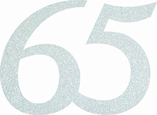 Petra's Bastel-News Streudeko 20 x Jubiläumszahl 65 für Eiserne Hochzeit aus 1mm Glitzerfilz Creme, Fliz, 18 x 12 x 3 cm, Einheiten