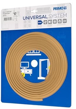 PRIMO Zimmertürdichtung - Türdichtung für Holzzargen - Universaldichtung Lignum 34 in Beige - Türgummi für 3-4 mm Nuten - 5m Länge - Stoppt Zugluft, Lärm, Staub und Kälte - Türrahmen Dichtung
