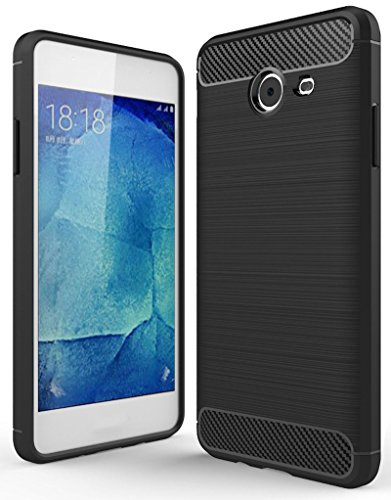 Hybrid Case im Carbon Style - Silikon TPU Hülle kompatibel mit Huawei P10 Lite - Cover Case Schutzhülle Bumper in der Farbe Schwarz -#