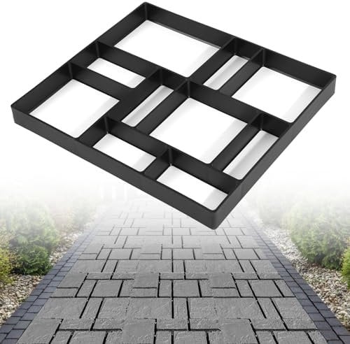 Concrete Mould Walk Path Maker Mould Driveway Paving Pavement Mold Concrete Path Garden Walk Maker Stepping Stone Mould Brick Mold Patio Driveway Pathmate Pavement Mold Funny DIY 10 Grid 45CM
