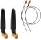 Oiyagai Lot de 2 Antennes WiFi 2.4GHz 2.5dBi SMA Mâle (Broche) avec Câble Pigtail U.FL vers SMA Femelle RF1.13 15cm