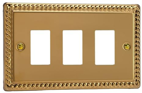 Varilight Triple PowerGrid Plate Kit - Classic Georgian Brass, XGPGY3