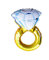 Oblique Unique® Folien Luftballon Diamant Ring Trauring Hochzeitsring Folienballon für Hochzeit JGA Junggesellinnenabschied Verlobung Party Gold Weiß Blau