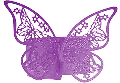 GREENLANS Serviettenringe, 20Pcs Schmetterling Serviettenring Papierhalter Für Tischdekorationen, Hochzeit, Abendessen, Party, DIY Dekoration, Home Kitchen Für Casual Oder Formal Lila
