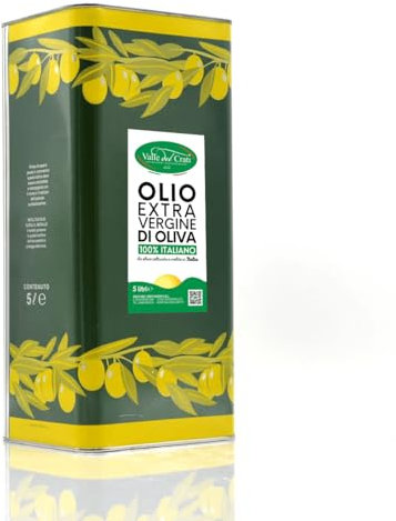 Valle del Crati - Olio Extravergine di Oliva 100% Italiano, 5 Litri, Olio EVO Estratto a Freddo