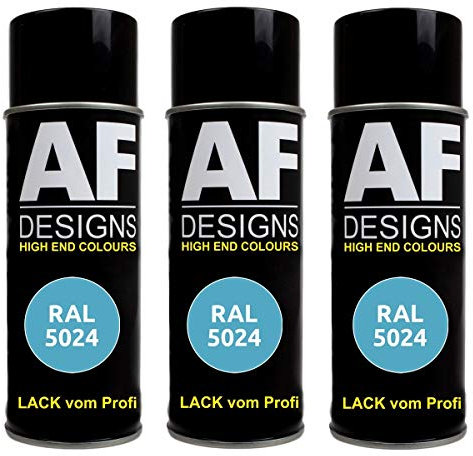 Alex Flittner Designs 3x RAL Lackspray Autolack Buntlack Spraydose RAL5024 PASTELLBLAU matt
