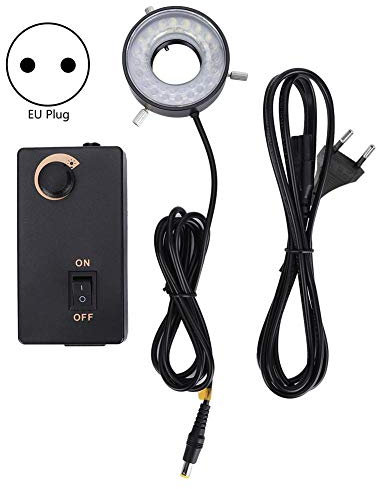 LED-Ringlicht für Mikroskope LED-Helligkeit Einstellbare Lichtquelle Ringlicht für optische Instrumente mit Videomikroskopen(EU Plug 100-240V)