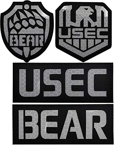 Tarkov Bear USEC IR Reflektierendes Taktisches Patch Klettverschluss | 9 X 5 Cm, Hook and Loop Backing, rückseitiger Klettverschluss für Kleidung & Ausrüstung