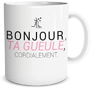 STC Mug Humour Tasse à Café - Bonjour ta gueule Cordialement