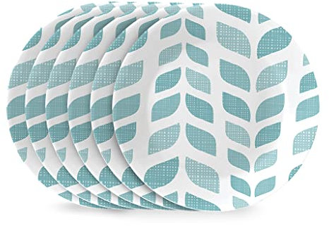 Corelle Global Collection Vitrelle 6-Piece Appetizer Plates Set, Triple Layer Glass and Eco-Friendly, 6-3/4-Inch Lightweight Round Plates, Northern Pines