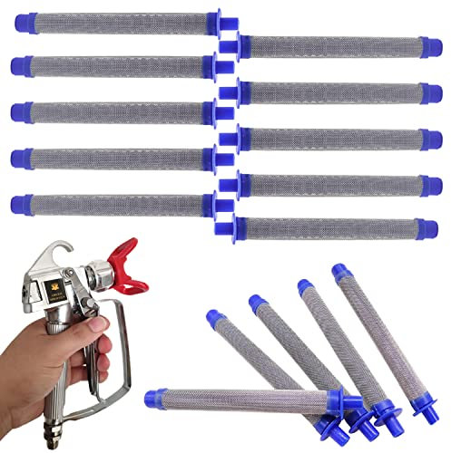 RHBLME 10 filtros de pistola de pulverización sin aire de malla 60, filtro de repuesto para pistola de pintura sin aire, color azul