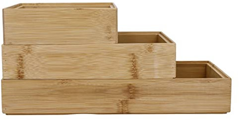 Copco Bamboo COPHMORGBAM3PC Home Organisers Set, 3 Pieces, Display Boxed, Wood, Brown