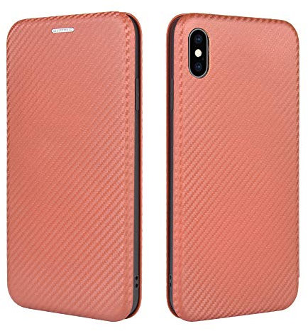 Compatible with iPhone Xs Max 6.5, Carbon Fiber Flip Case Carbon Fiber Hybrid Case Shockproof Wallet Cover with Strap Case for iPhone Xs Max 6.5