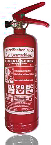 Brandengel 2kg Autofeuerlöscher + Warnwesten Größe S Pulverlöscher Feuerlöscher LKW PKW KFZ DIN EN 3 Sicherheits-Weste EN ISO 20471:2013, Typ 2, Gelb (Mit Prüfnachweis u. Jahresmarke)