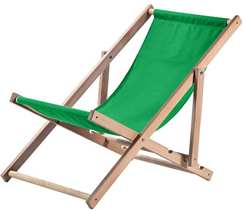 KADAX Chaise Longue Pliable en Bois pour se Détendre Confortablement à la Plage, sur Le Balcon ou dans Le Jardin, Transat Pliant d'Extérieur (Vert)