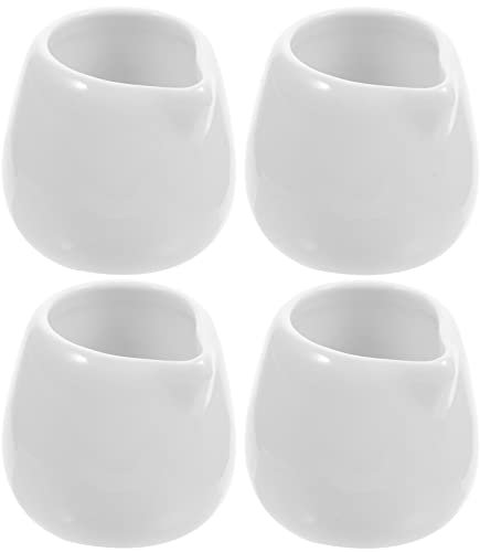 YARDWE Mini-Keramik-Sahnekännchen Ohne Griff Kleiner Kaffee-Milchkännchen-Krug Weißer Soßenkrug Mini-Milchkännchen Für Die Küche 4St