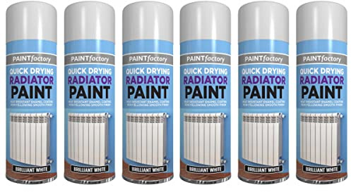 Optimal Products New 300ml White Radiator Spray Paint Heat Resistant Enamel Coating Quick Dry Aerosol (6)