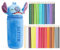 Disney Stitch Crayons de Couleur avec Trousse Kawaii Baby Yoda Set Coloriage Enfant 48 Pièces kit Dessin École Fournitures d'Art Cadeau Enfant (Bleu Stitch)