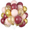 Pink Burgundy Gold Balloons Confetti Metallic Chrome Gold Balloon 60pcs 12inch Wine Red Gold Light Pink Latex Helium Balloon for Wedding Bridal Anniversary Maroon Party Decorations