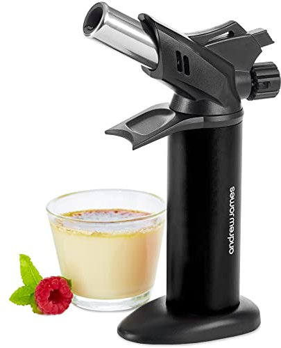 Andrew James Professional Blow Torch for Cooking & DIY, Adjustable Flame Chef Blow Torch, Kitchen Blow Torch Great for Crème Brulee, Searing Meat, & More, Butane Gas Commercial Blow Torch 1300°C