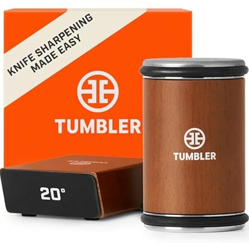 The Original Tumbler Rolling Knife Sharpener™ - Knife Sharpening Made Easy - Knife Sharpener Tool for Kitchen, Outdoor & Utility Knives - 15 & 20° Angles - Ultimate Gift for Father's Day