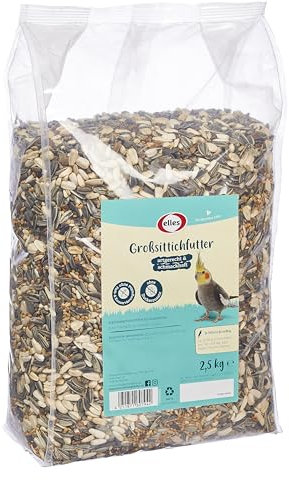 Elles Großsittichfutter 4 x 2,5kg I Artgerechtes, natürliches Vogelfutter | Mit Hirse, Sonnenblumenkernen & Hanfsaat I Ohne Zusatzstoffe I Unterstützt Gesundheit & Vitalität
