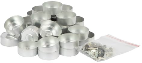 BIENE24.DE Teelichthalter aus Metall inkl. Docht (30x) Set Teelichthüllen zum herstellen von Kerzen und Teelichter, Candle Wick, Kerzen selber Machen