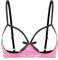 CHICTRY Women's PVC Leather 1/4 Cups Shelf Bra Top Underwired Open Nipple Push Up Bralette Lingerie 9# Pink A XXL
