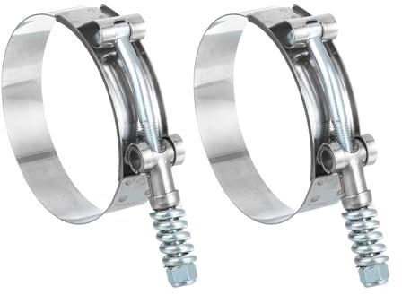 sourcing map T-Bolt Hose Clamps 2Pcs Working Range 75-83mm 201 Stainless Steel Bolt Intake Intercooler Clamps fo Intercooler Clamp Tube