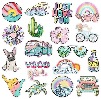 18er Pack Patches Zum aufbügeln Bügelbilder für Textilien Aufkleber für Stoff Aufbügelbilder Erwachsene DIY-Zubehör für Kinder Beliebige Kombination dekorativer Aufkleber für alle Stoffarten