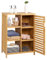 WAOHO Badezimmerschrank Aus Bambus, Sideboard Wohnzimmer, Bad Regal Stehend, Küchenschrank (65.5cm X 33cm X 87cm)