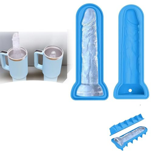 Eiswürfelform für Erwachsene, lustige Formen, Eiswürfelform, personalisierbar, zum Kühlen von Whiskey, Cocktails, Saft, Getränken, Tee und Kaffee, Blau