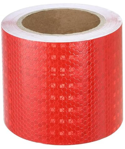 Rotes Reflektierendes Klebeband, 10 cm x 10 m, Reflektierende Sicherheitswarnbänder, Aufkleber, Selbstklebend für Auto, LKW, Motorrad, Boot, Fahrradanhänger, Wohnmobil, Balance-Auto, Helm, Zaun