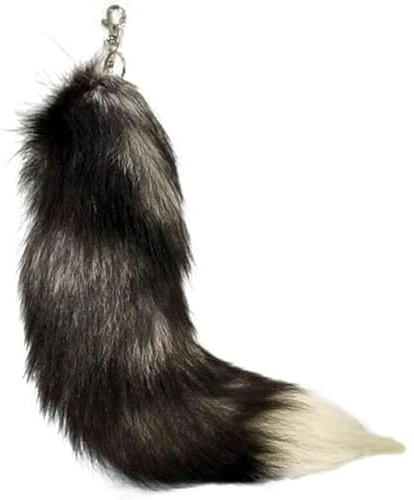 Nocyclonic Tierschwanz Anhänger etwa 43cm Fell Schwanz Keychain Extra Groß Schlüsselring fox tail Tasche Zusätze Auto Schlüsselketten Anhänger Weich Flaumig Dicht Dekoration