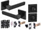 HANDLEZONE® Reno Door Handles on Square Rose Bathroom Deadbolt Pack, 76mm Lock and Latch, 75mm Ball Bearing Hinges - Black Matt
