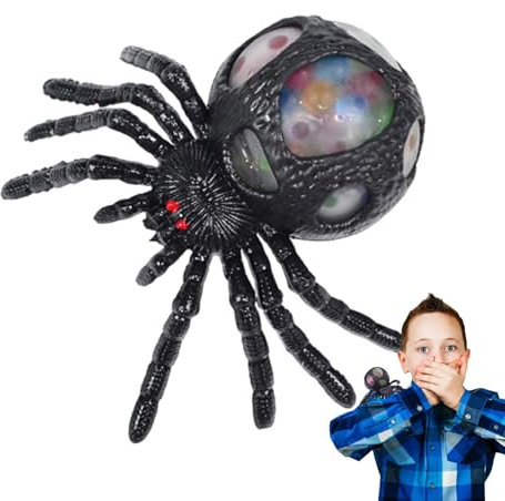 Spider Fidget Spielzeug, Anti-Stress-Spielzeug, Spinne, Halloween, kreatives Tricky-Spielzeug, Spinne zum Zusammendrücken, schwarze Spinne, bunte Perlen, Anti-Stress-Spielzeug für Erwachsene